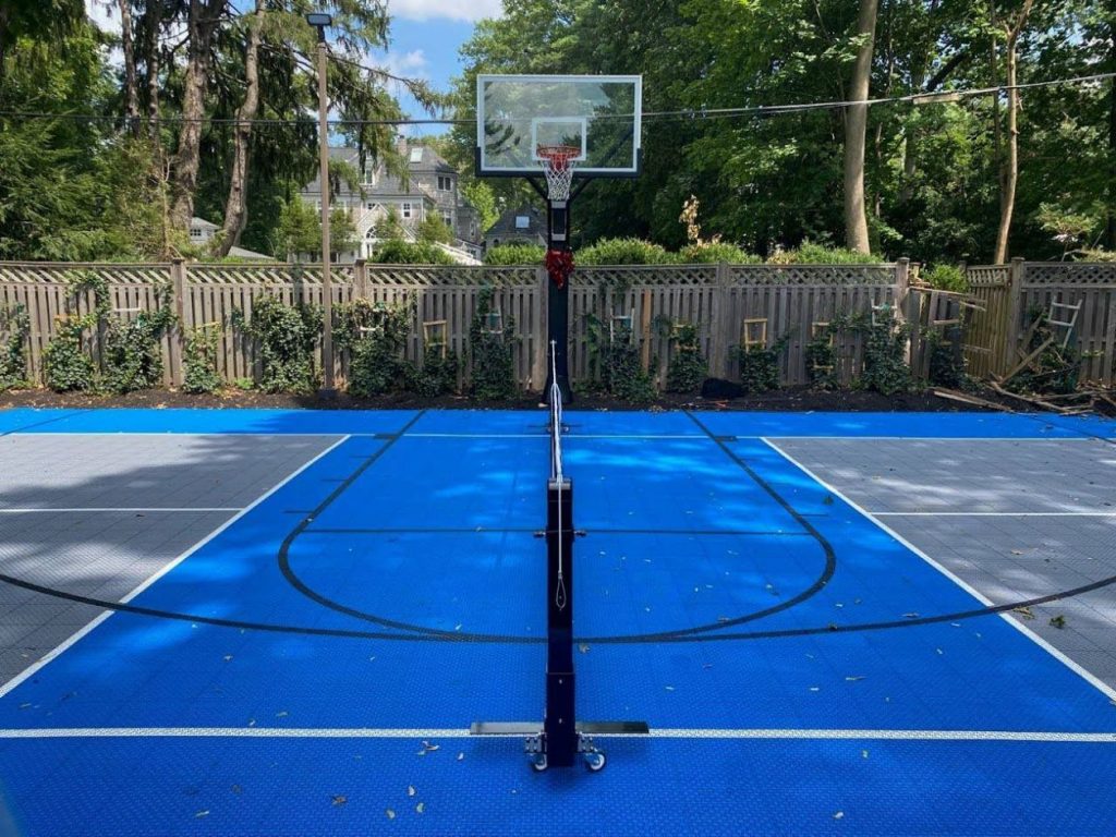 mbs 46x32 hybrid pickleball basketball court royal blue and gray copy